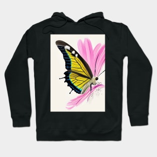 PRETTY COBALT BLUE AND PINK BUTTERFLY Hoodie